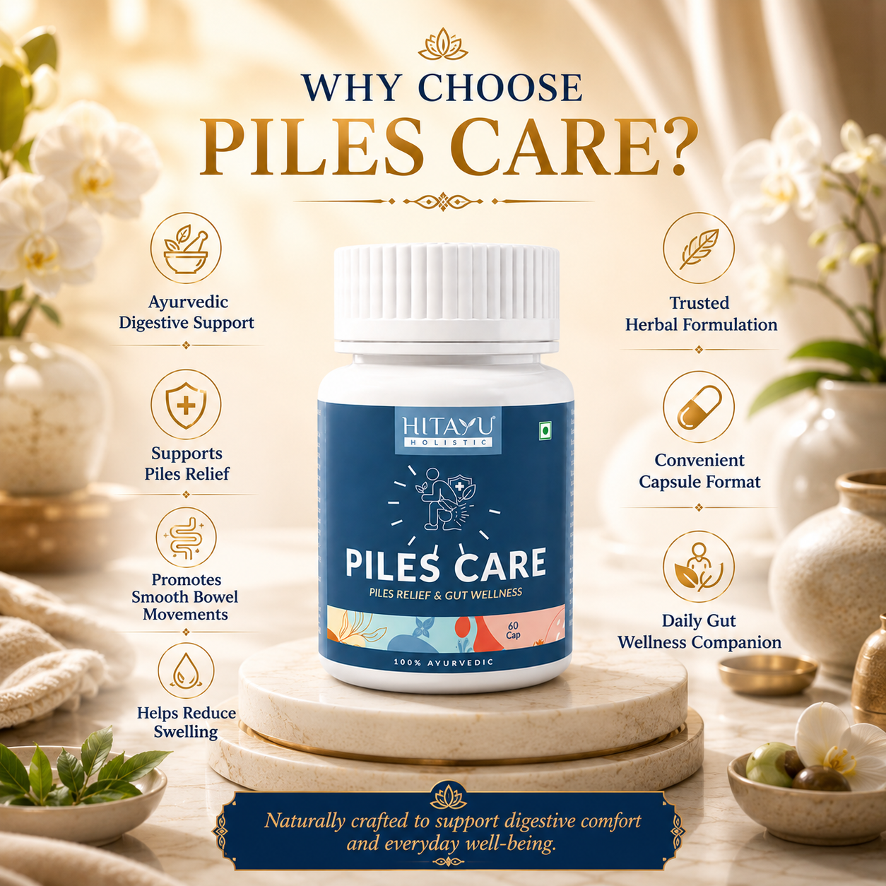 Piles Care | Piles Relief & Gut Wellness | 60 Tablets