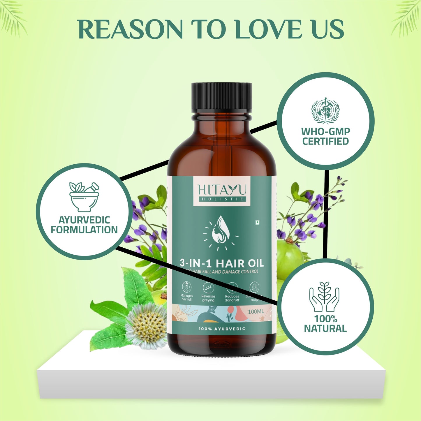 3‑in‑1 Ayurvedic Hair Oil