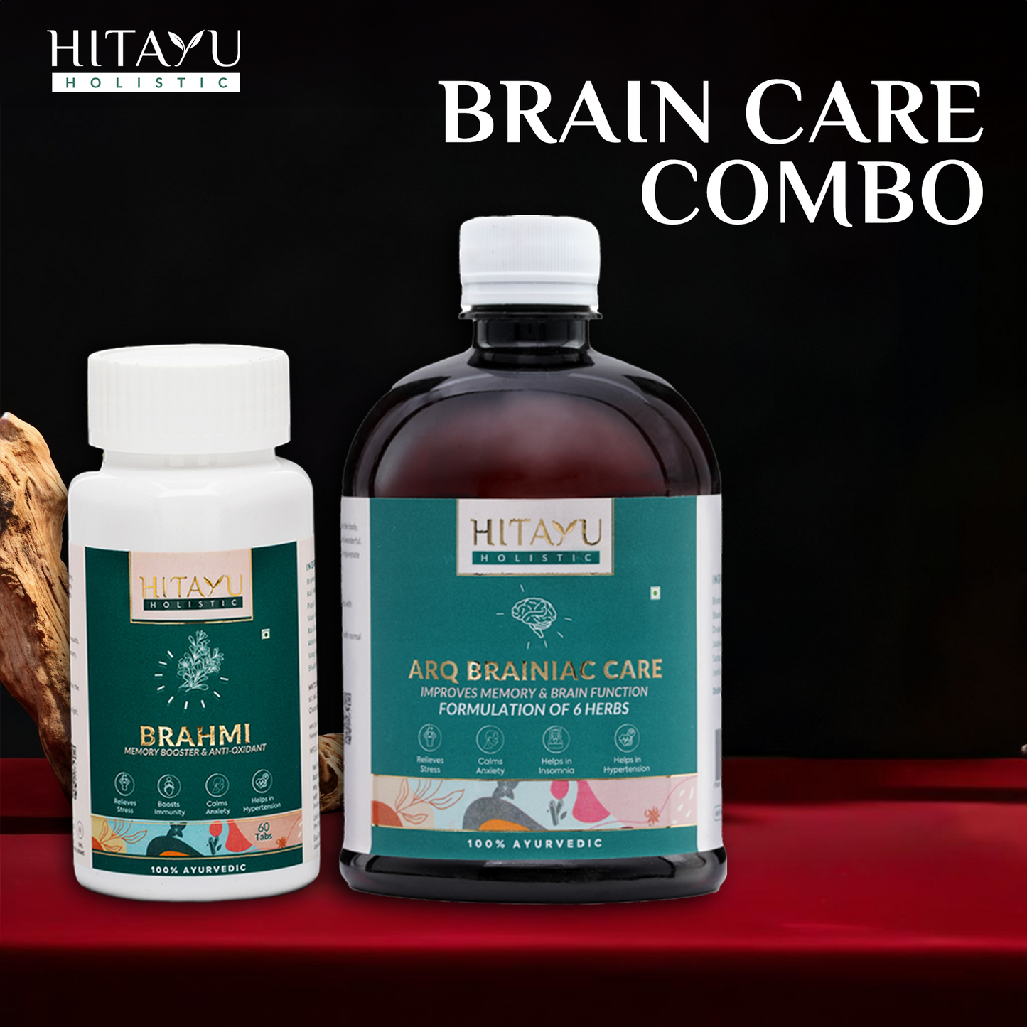 Brahmi + Arq Braniac Mind Boost: Mental Wellness Solution | Supports Focus, Memory & Stress Management