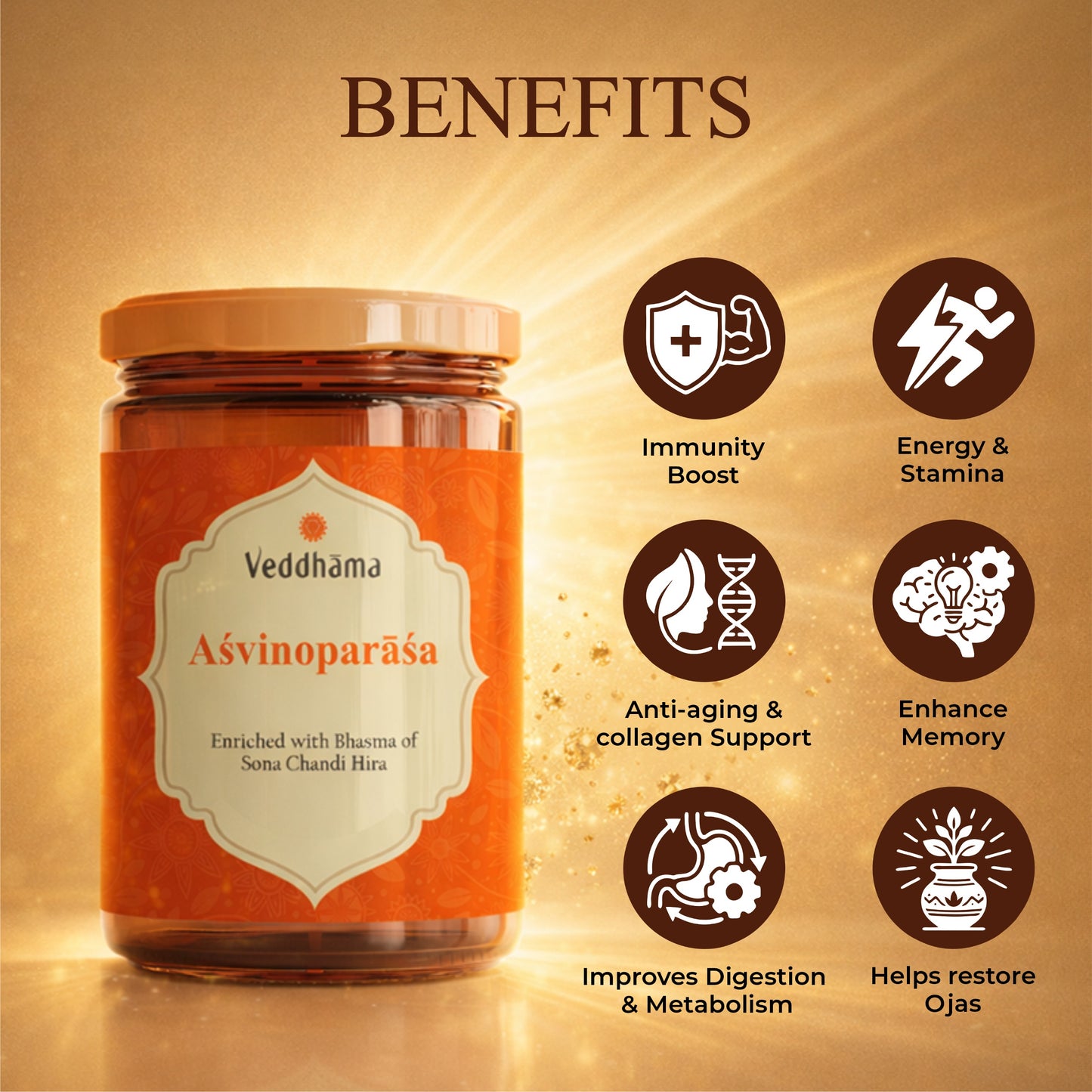 ASVINOPARASA+ | Advanced Ayurvedic Formula With Sona Bhasma, Chandi Bhasma & Heera Bhasma
