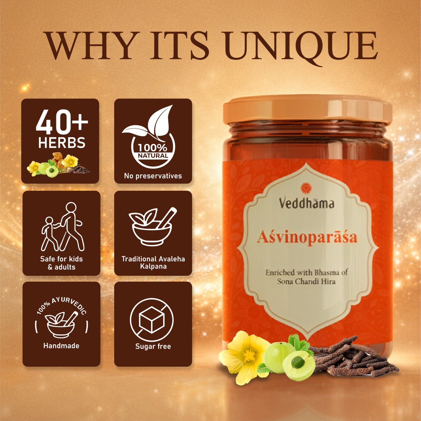 ASVINOPARASA+ | Advanced Ayurvedic Formula With Sona Bhasma, Chandi Bhasma & Heera Bhasma