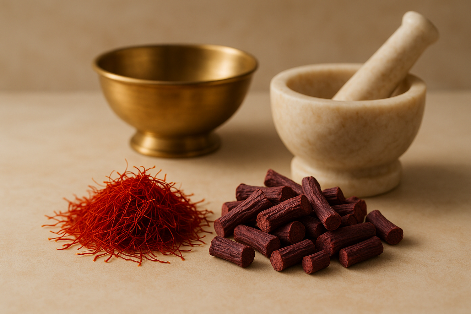  Kesar (Saffron): Brightens complexion, enhances natural glow, and reduces pigmentation.
Manjistha: Purifies blood and promotes a clear, even skin tone. these are the ingredient of my product 